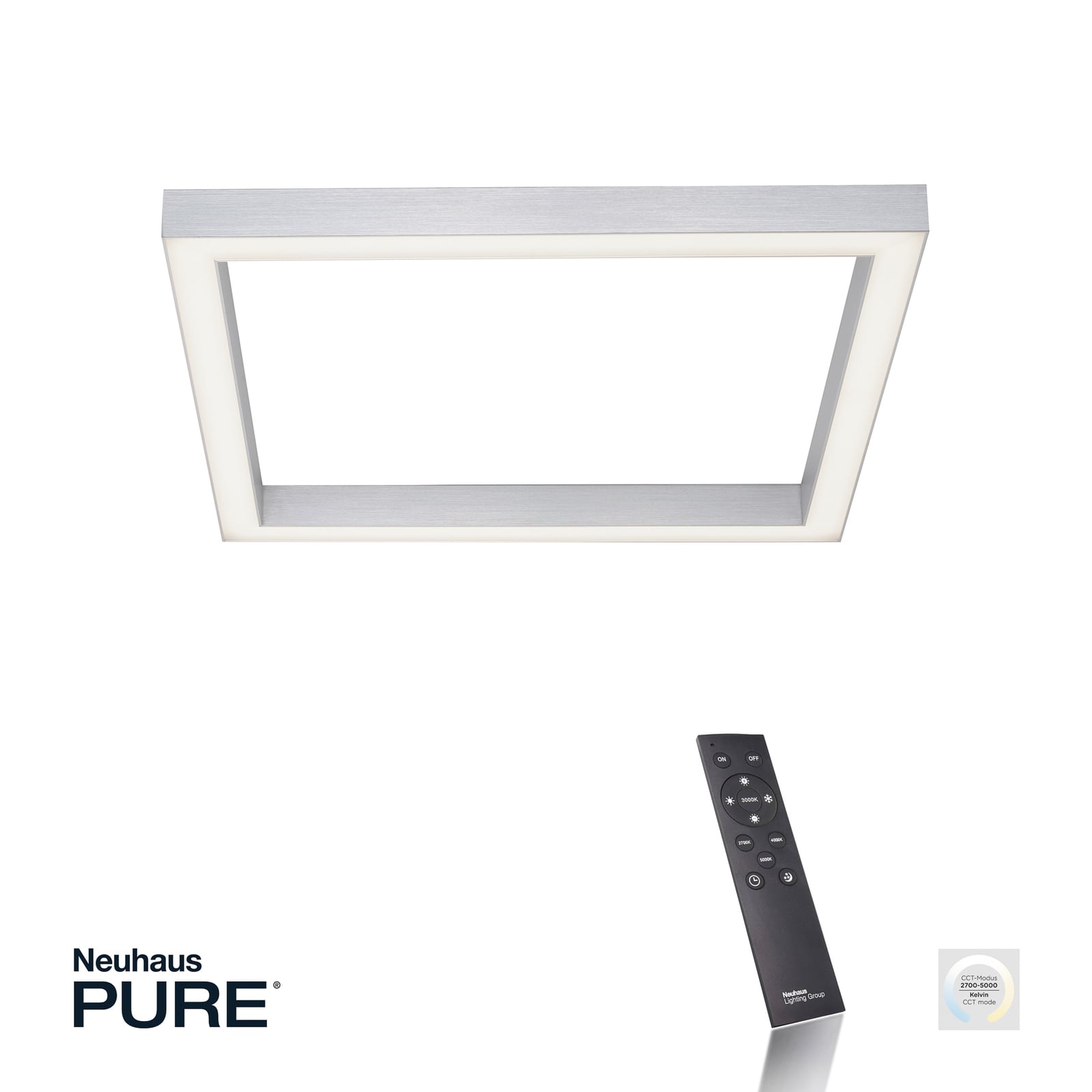 Sideprofil av LED taklampe PURE Lines Square CCT dimbar