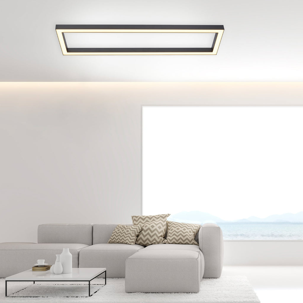 Detalj av LED taklampe PURE Lines Square dimbar CCT 110 cm