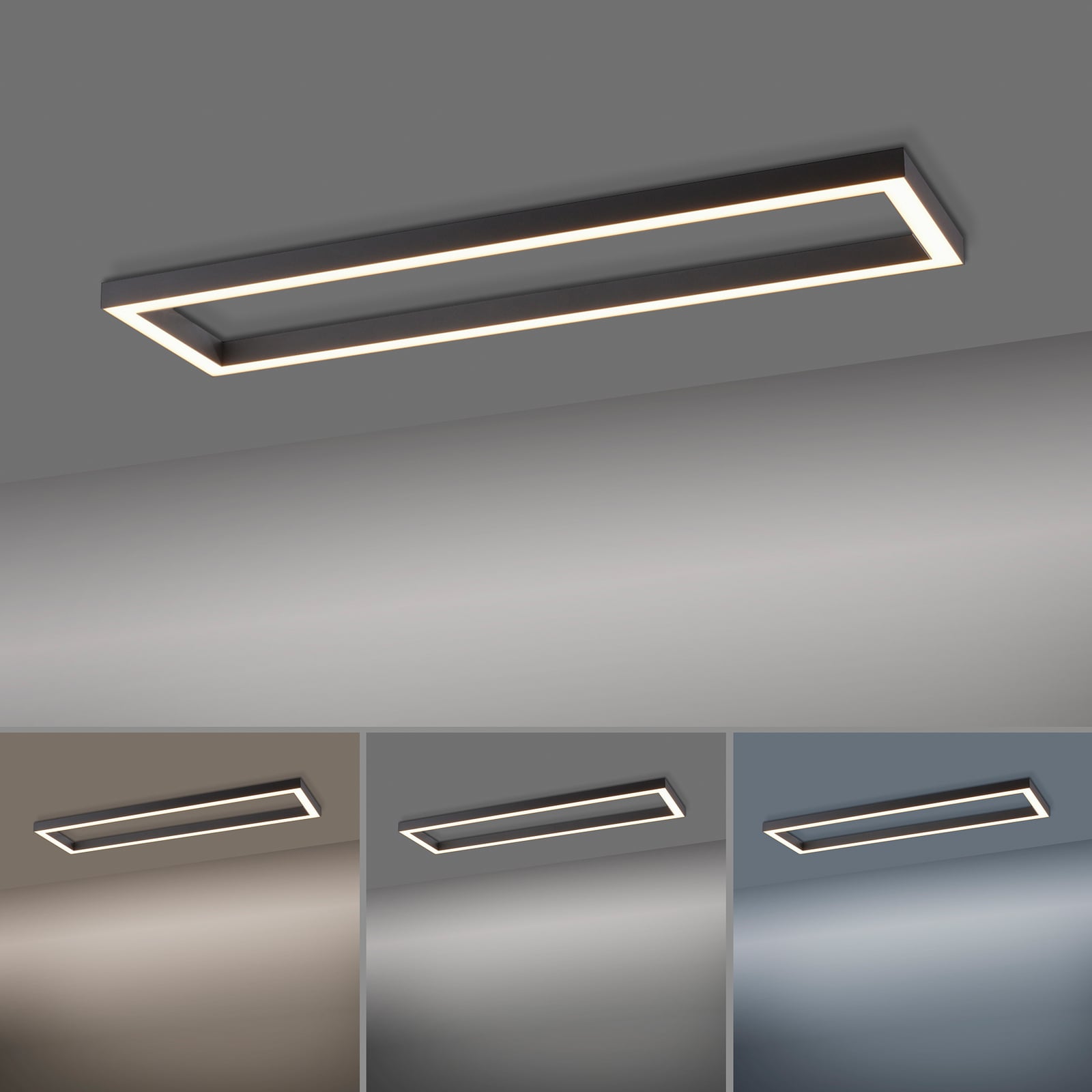 LED taklampe PURE Lines Square dimbar CCT 110 cm sideprofil