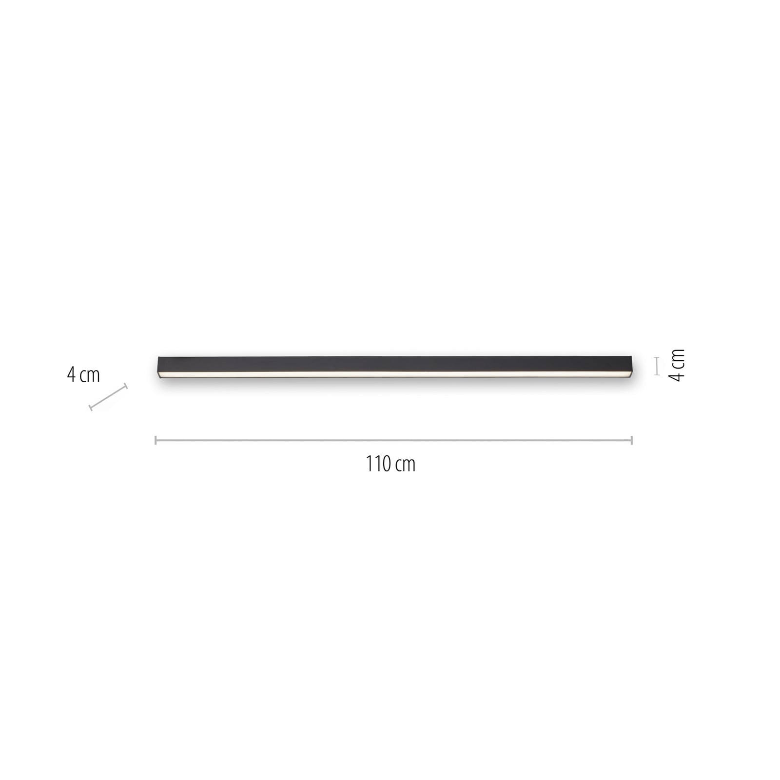 LED taklampe PURE Lines Straight grafitt bakside