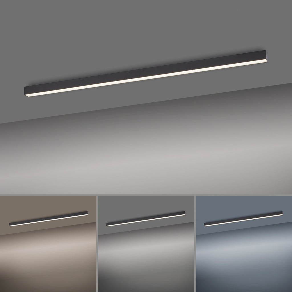 LED taklampe PURE Lines Straight grafitt montert i rom