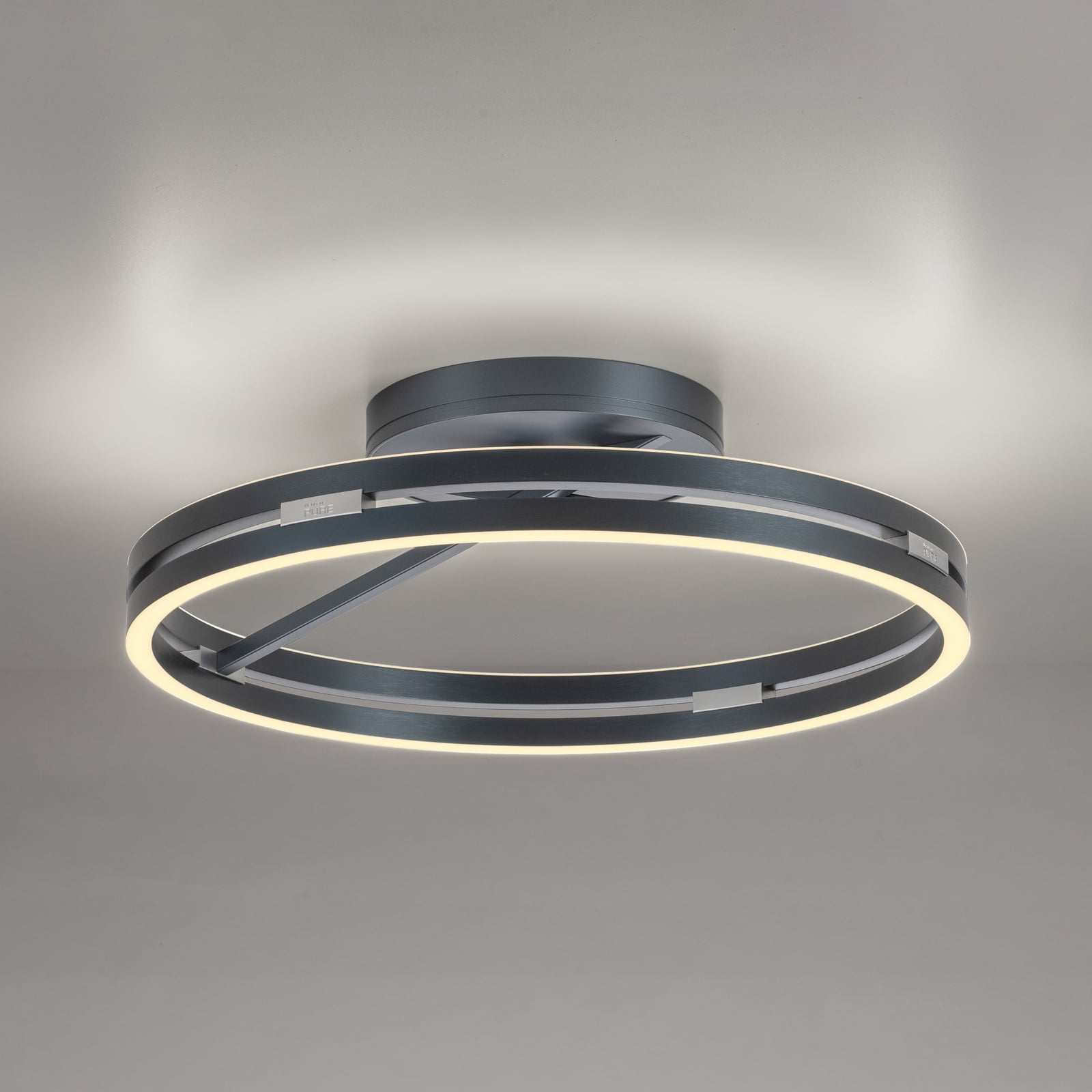 LED taklampe PURE Loop CCT dimbar Ø60 cm grå bakside