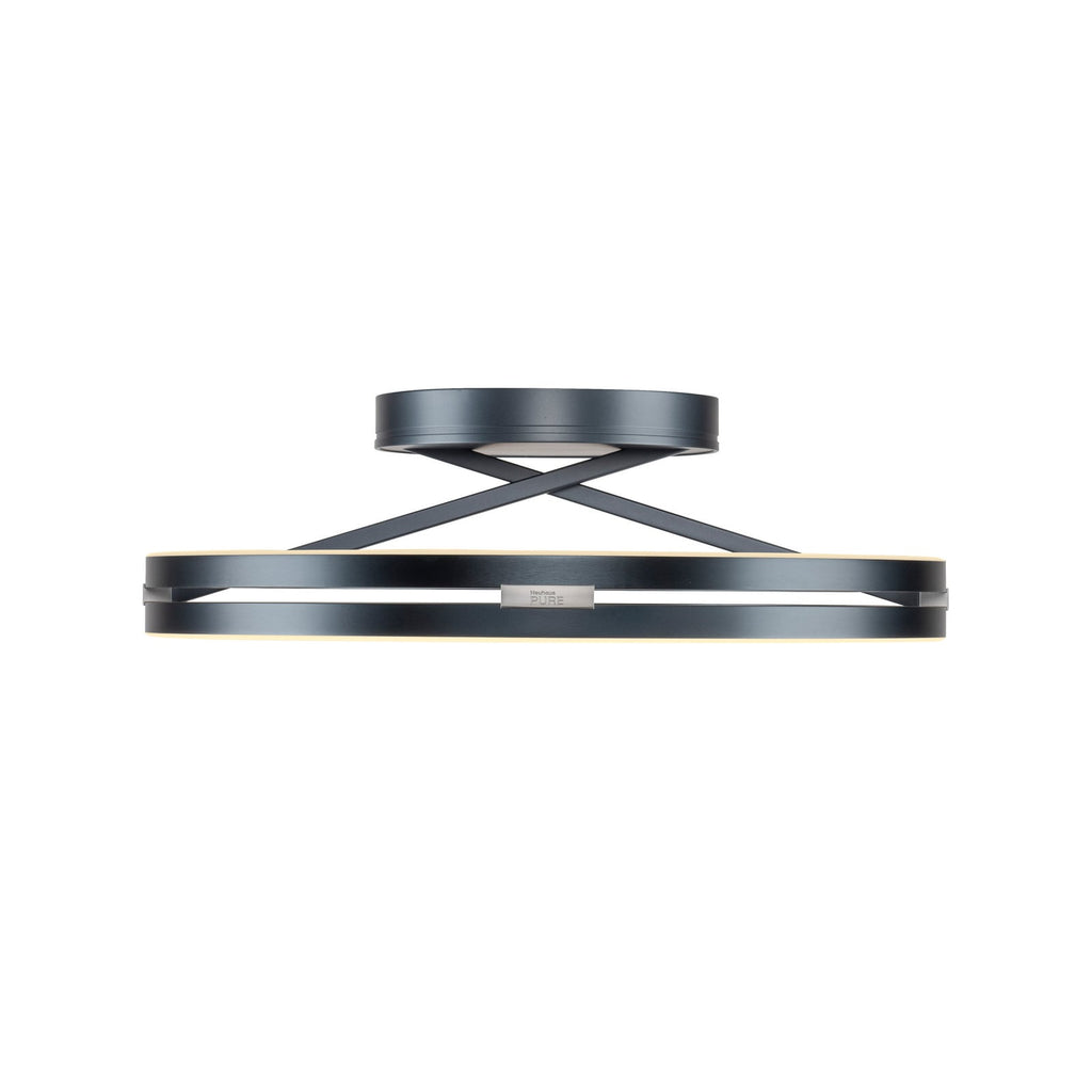 Montert LED taklampe PURE Loop CCT dimbar Ø60 cm grå i rom