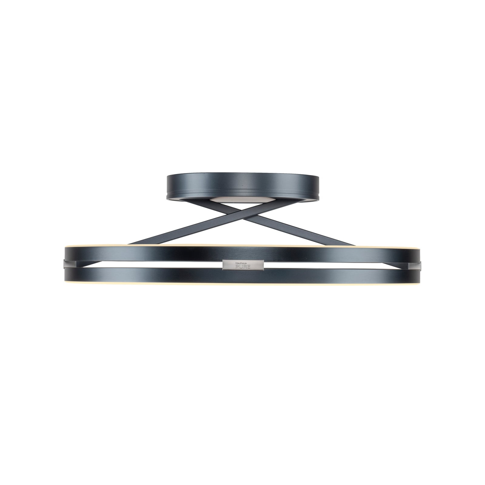 Montert LED taklampe PURE Loop CCT dimbar Ø60 cm grå i rom