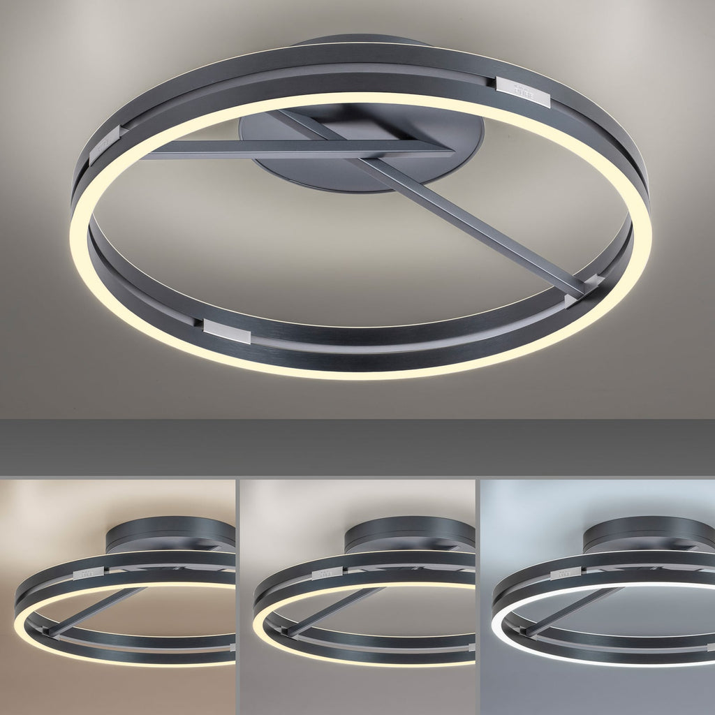 LED taklampe PURE Loop CCT dimbar Ø60 cm grå med fjernkontroll