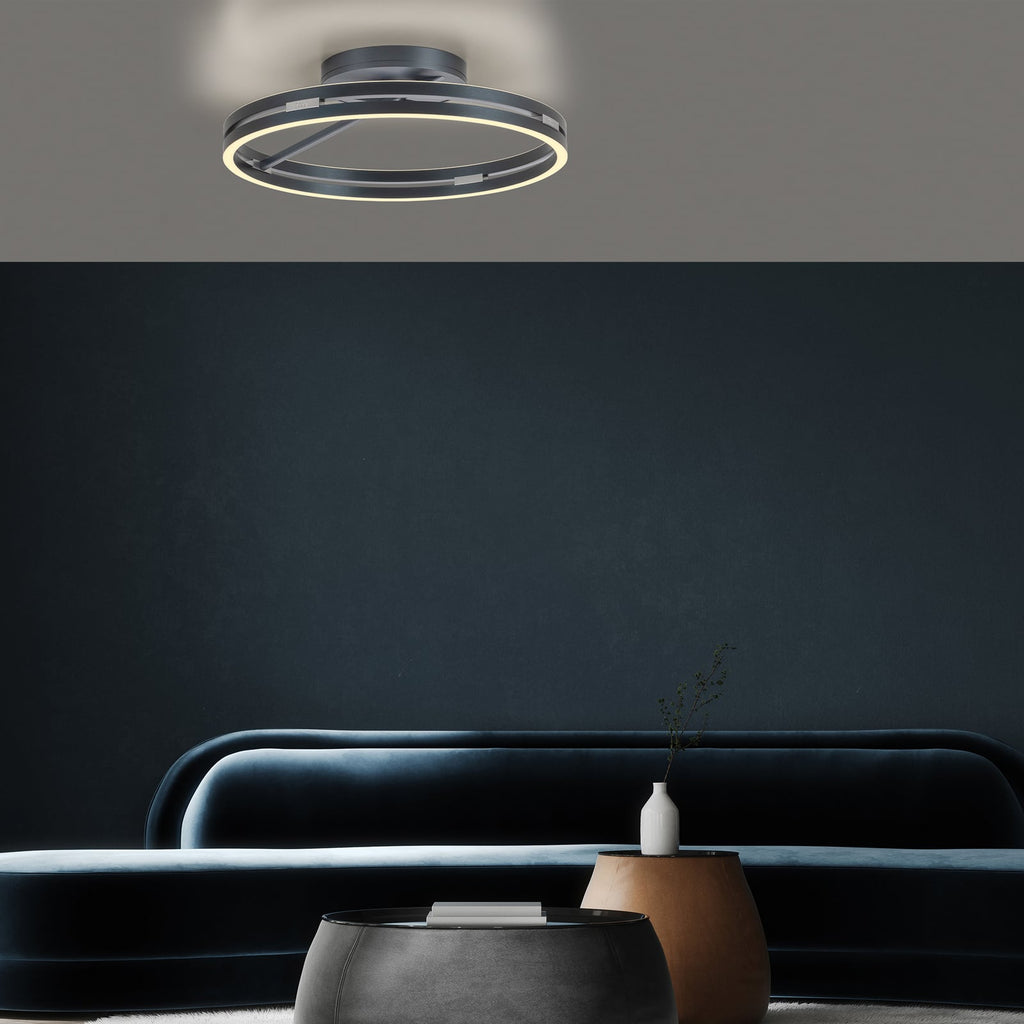 LED taklampe PURE Loop CCT dimbar Ø60 cm grå installasjon