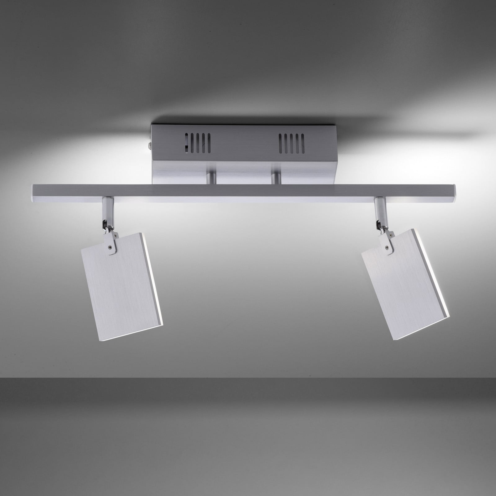 LED-taklampe PURE Mira 2-lys CCT dimbar aluminium forfra
