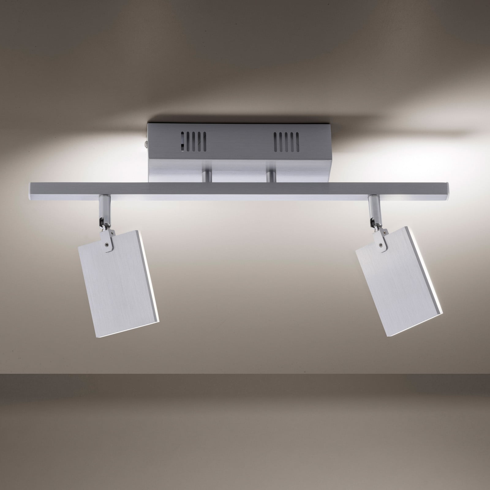 LED-taklampe PURE Mira 2-lys CCT dimbar aluminium montert i tak