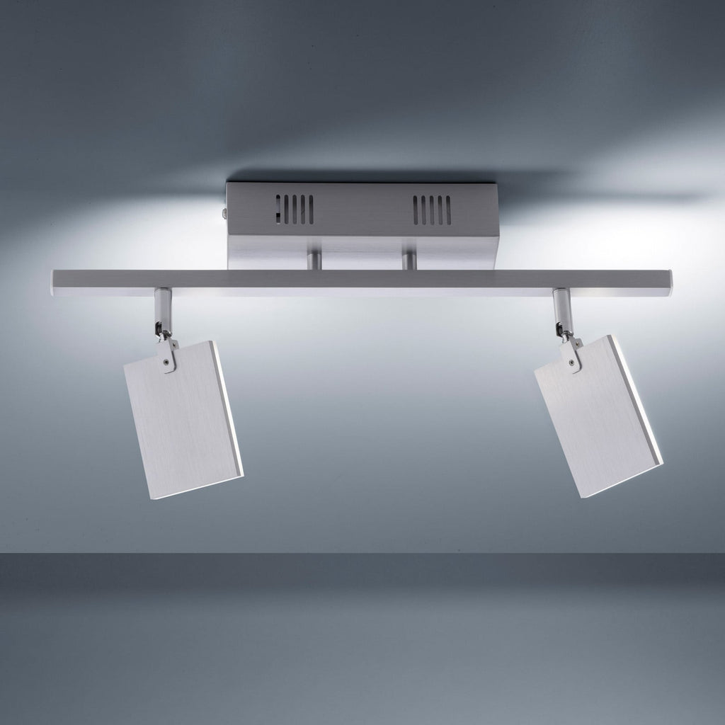 Nærbilde av LED-taklampe PURE Mira 2-lys CCT dimbar aluminium