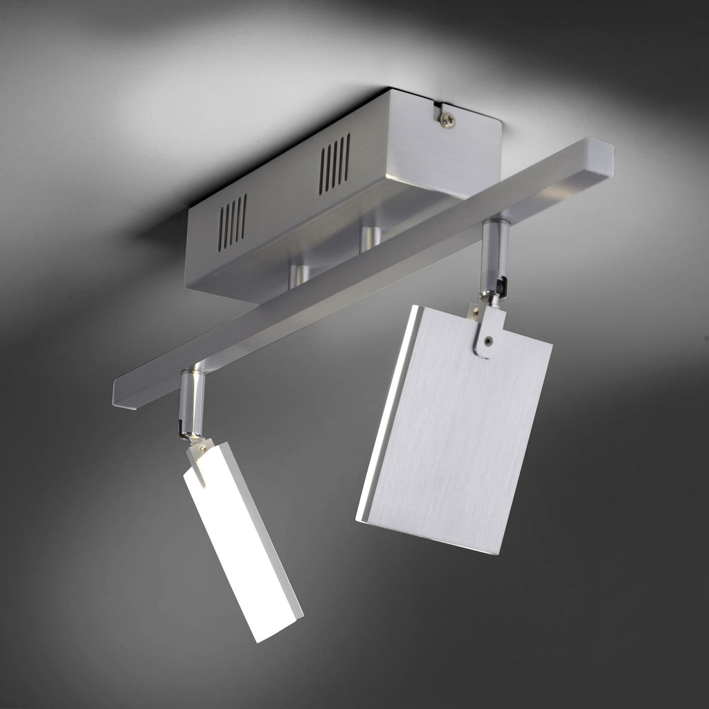 LED-taklampe PURE Mira 2-lys CCT dimbar aluminium med fjernkontroll