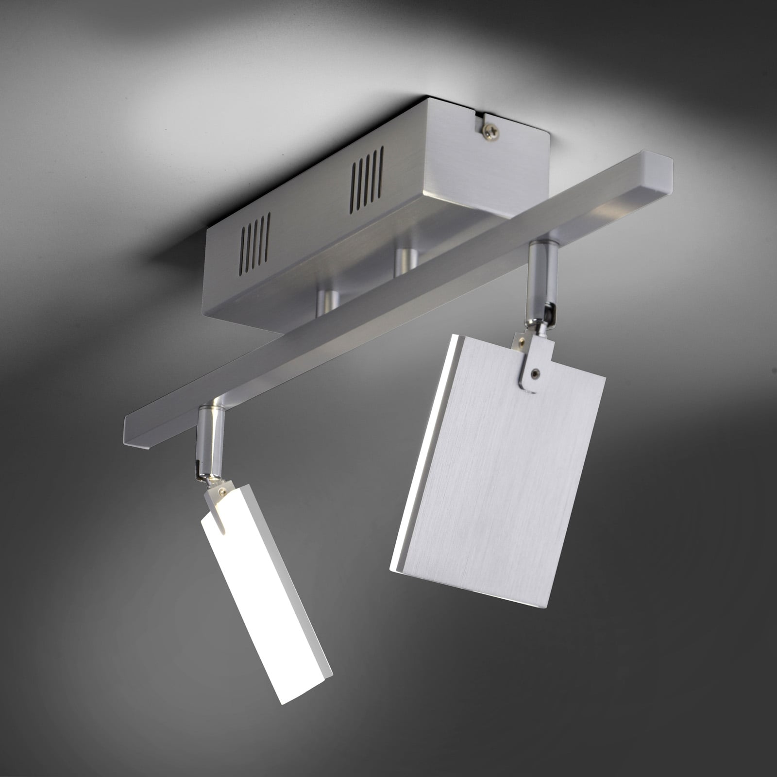 LED-taklampe PURE Mira 2-lys CCT dimbar aluminium med fjernkontroll