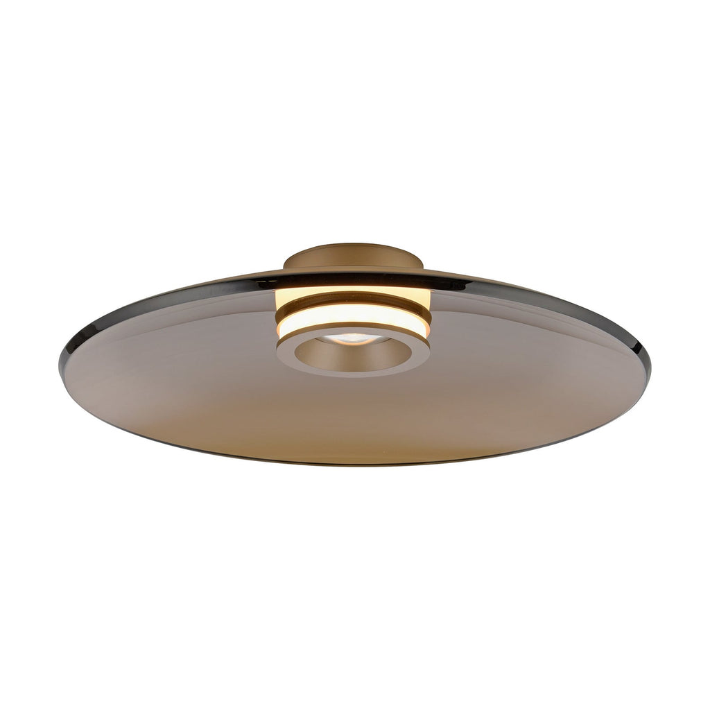 LED taklampe PURE Moon dimbar bronse amberglass Ø50 cm forfra