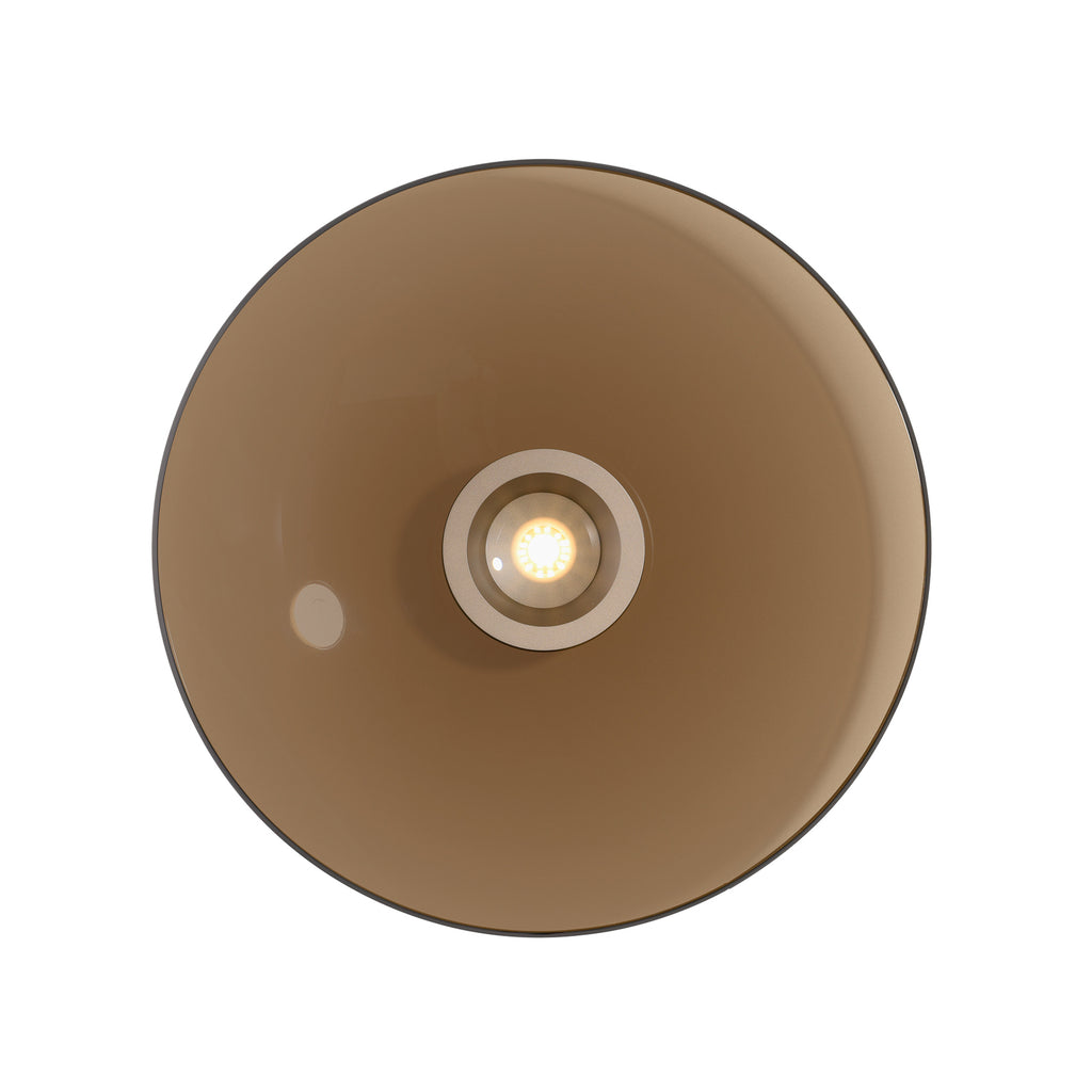 Montert LED taklampe PURE Moon dimbar bronse amberglass Ø50 cm i rom