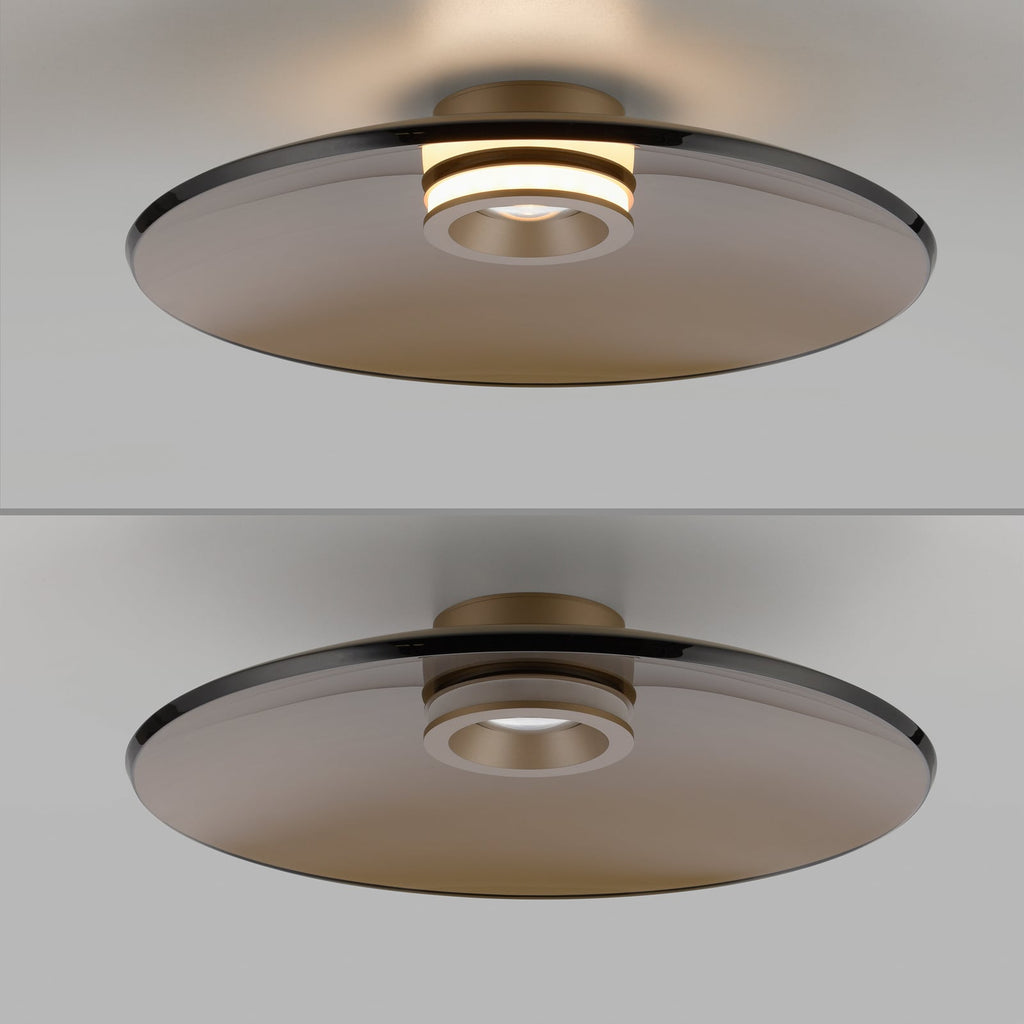 LED taklampe PURE Moon dimbar bronse amberglass Ø50 cm - PURE