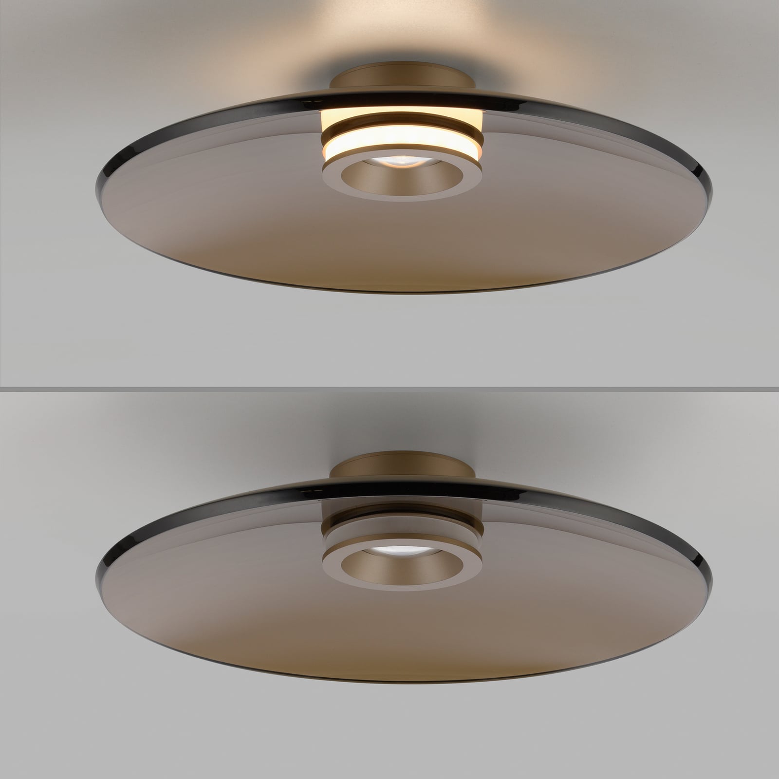LED taklampe PURE Moon dimbar bronse amberglass Ø50 cm - PURE
