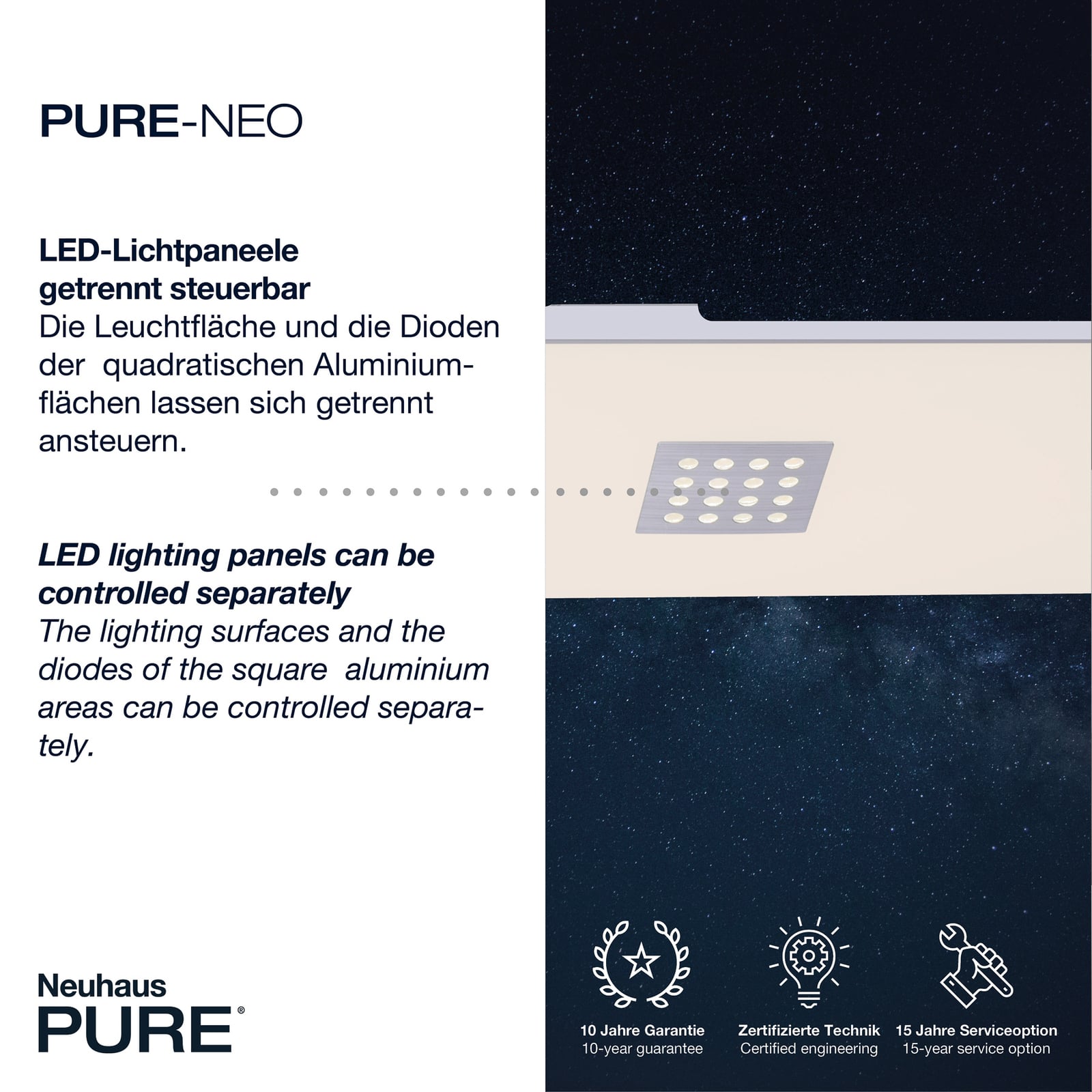 LED taklampe Pure Neo CCT dimbar 120x30 cm 46W lys i bruk
