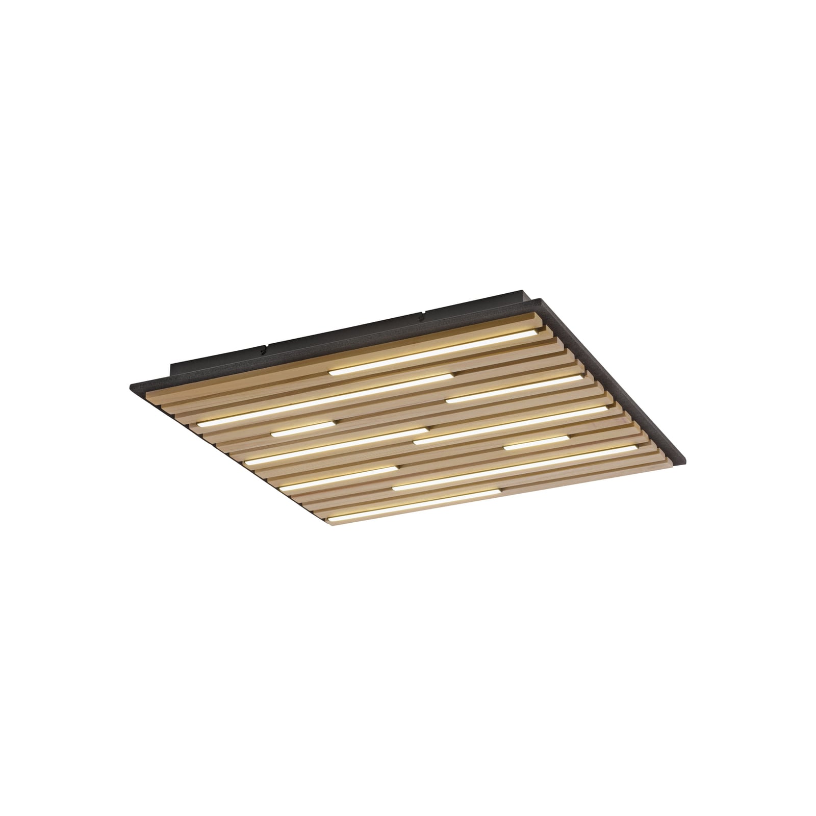 Detalj av LED taklampe Q-Akustik tre 62x62 cm dimbar CCT Zigbee trepanel