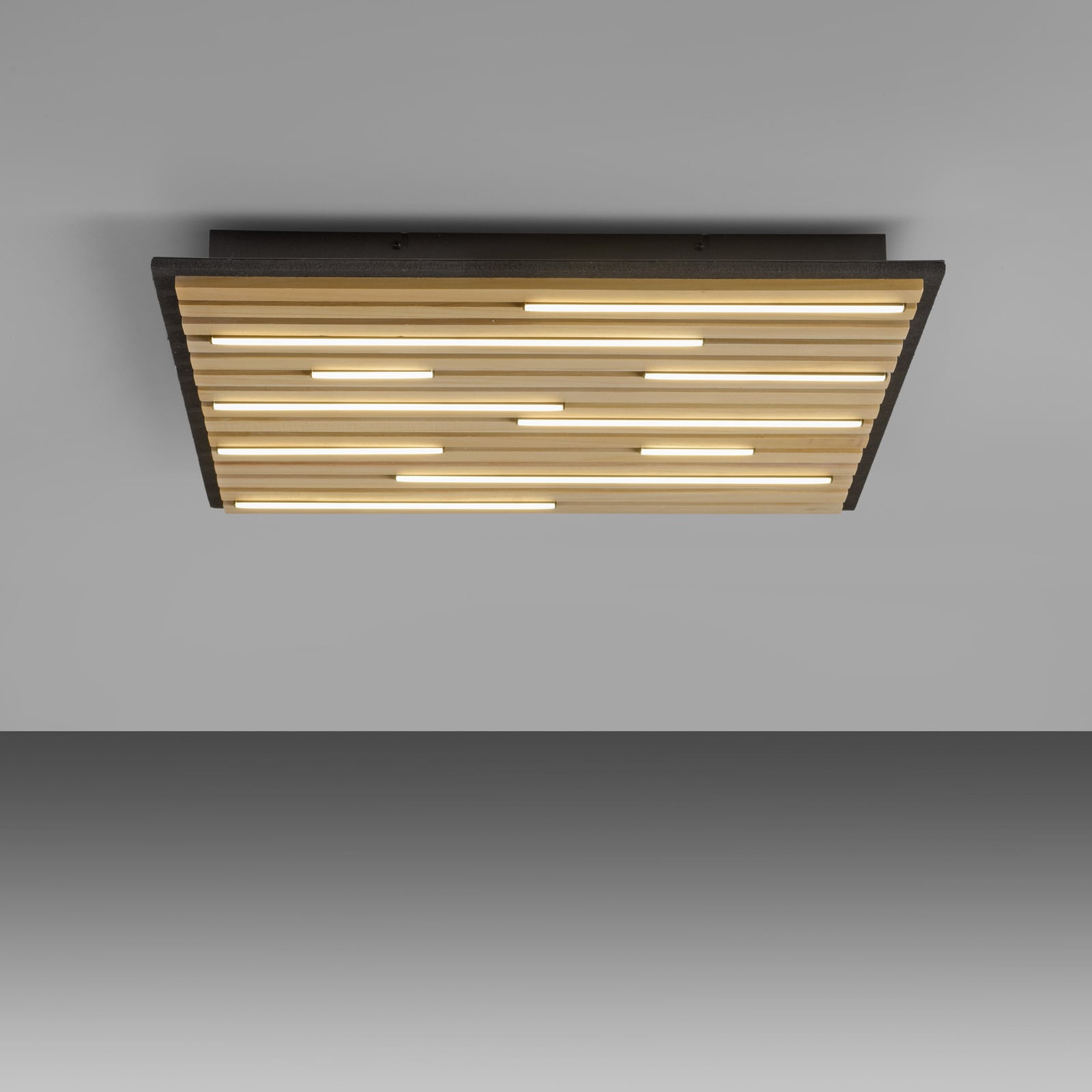 Nærbilde av LED taklampe Q-Akustik tre 62x62 cm dimbar CCT Zigbee lysdiffusorer