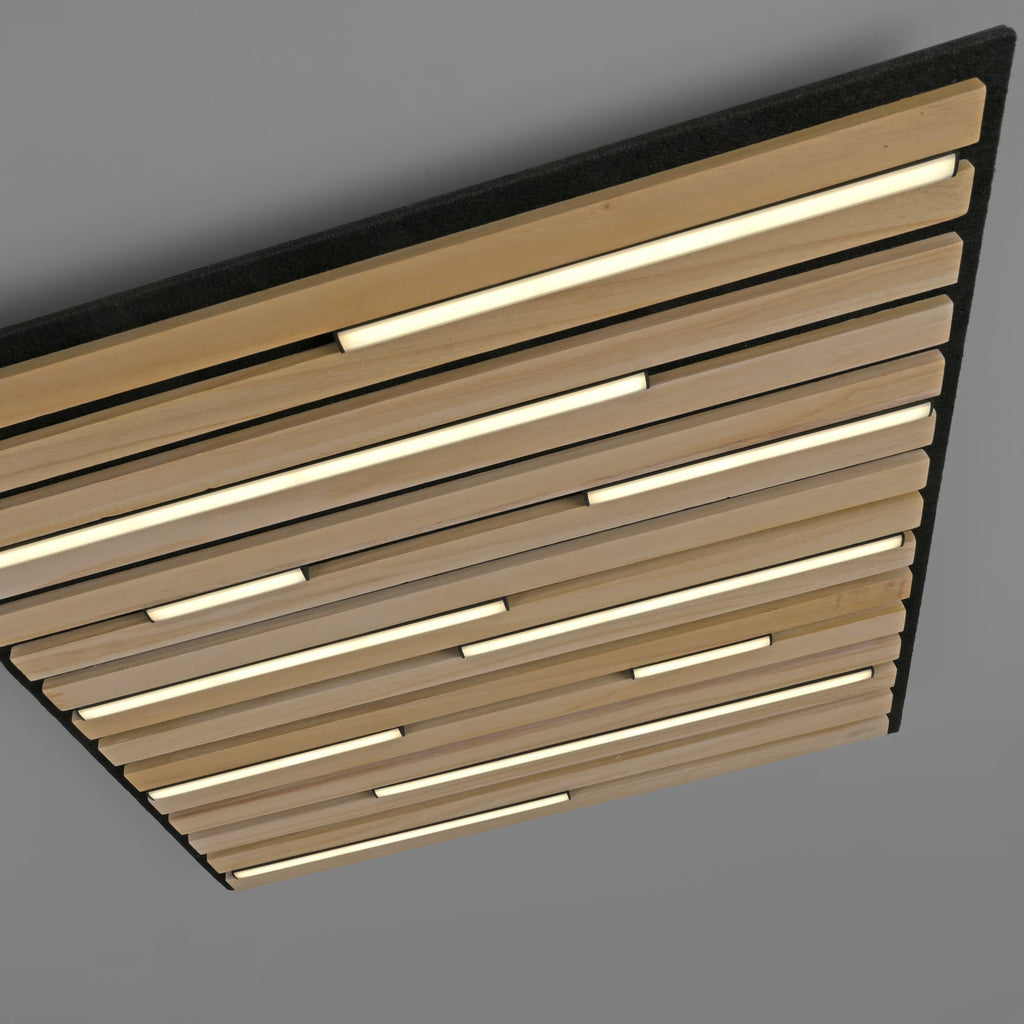 LED taklampe Q-Akustik tre 62x62 cm dimbar CCT Zigbee fjernkontroll