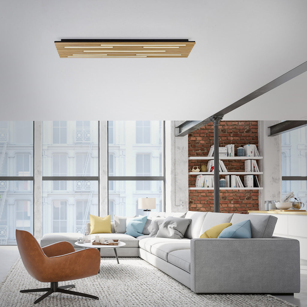 LED taklampe Q-Akustik tre/svart bakside