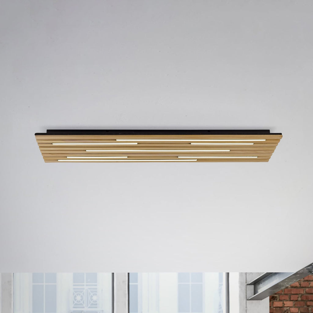 LED taklampe Q-Akustik tre/svart forfra
