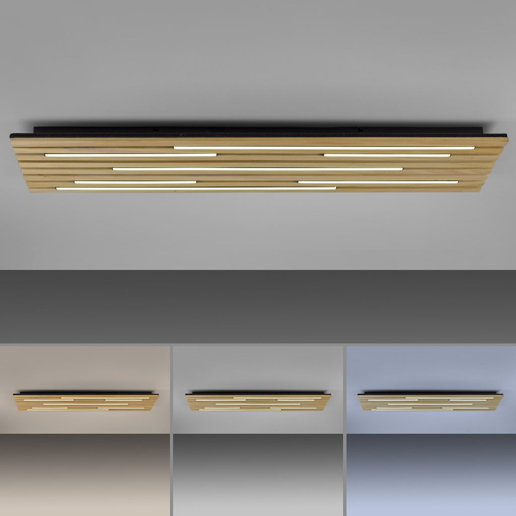 LED taklampe Q-Akustik tre/svart sideprofil