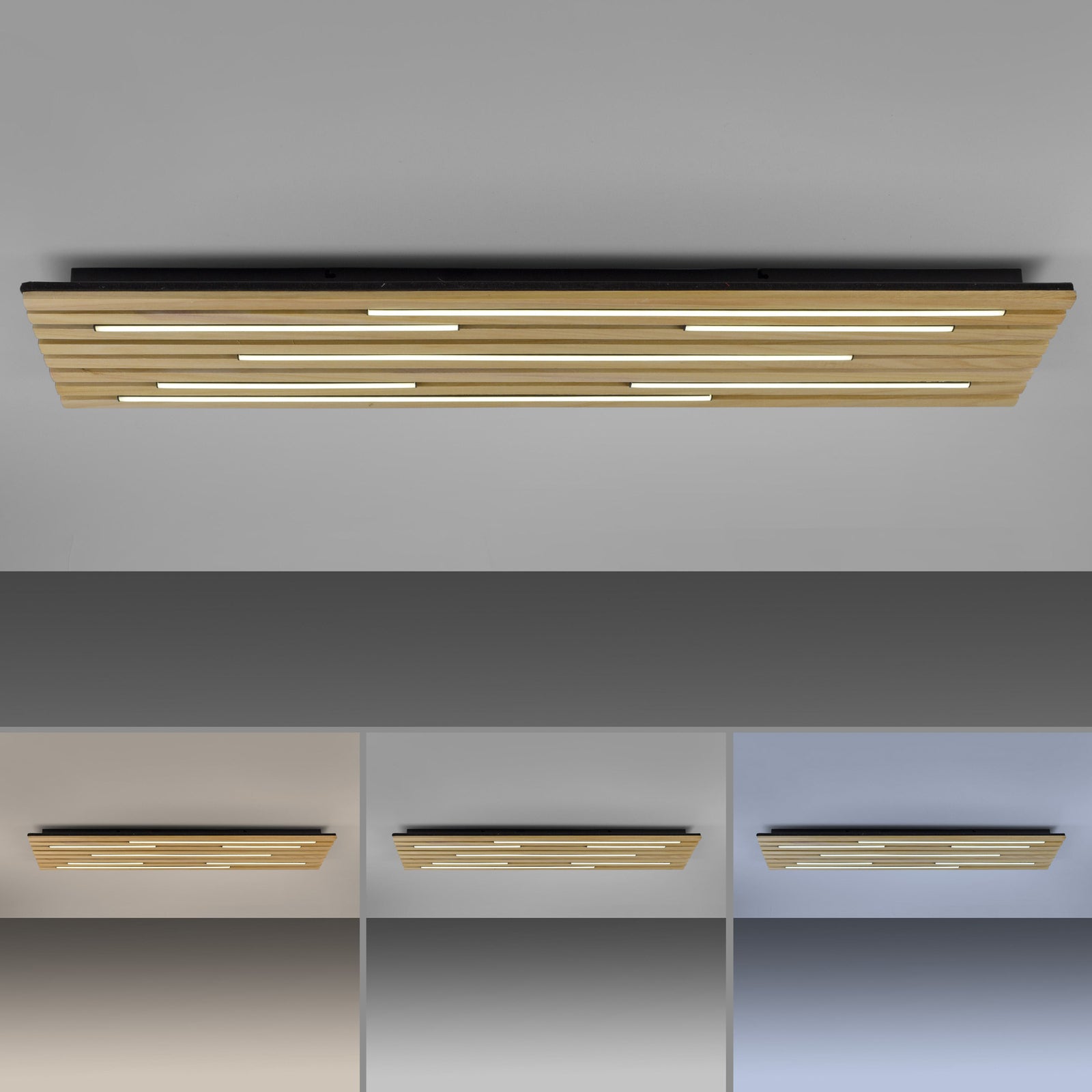 LED taklampe Q-Akustik tre/svart sideprofil