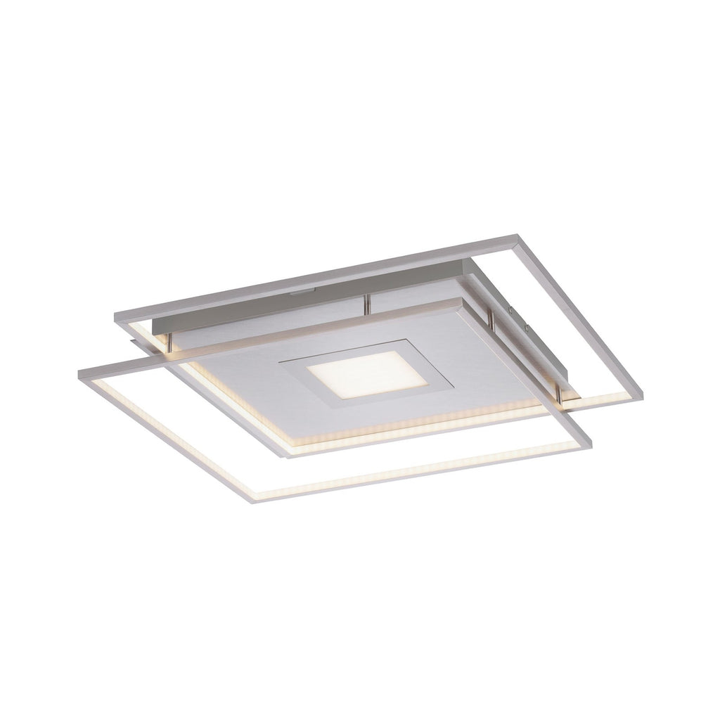 LED-taklampe Q-AMIRA 60x60 cm CCT dimbar sølv Zigbee detalj av ramme