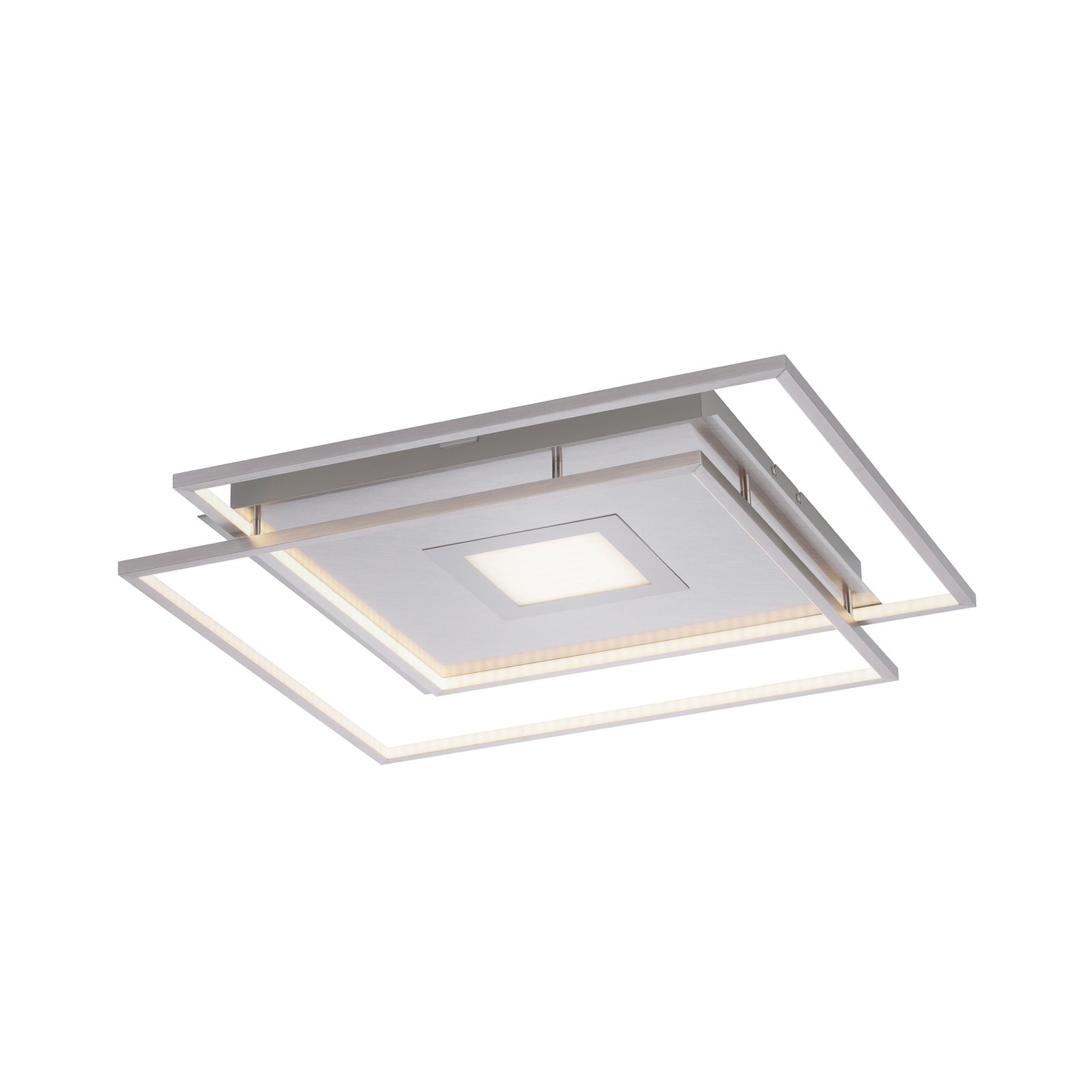 LED-taklampe Q-AMIRA 60x60 cm CCT dimbar sølv Zigbee detalj av ramme