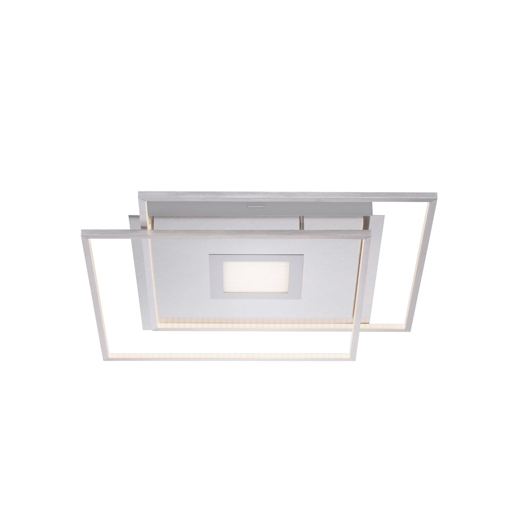LED-taklampe Q-AMIRA 60x60 cm CCT dimbar sølv Zigbee montert i rom