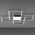 LED taklampe Q-ASMIN smart svart/hvit 80x80 cm forfra