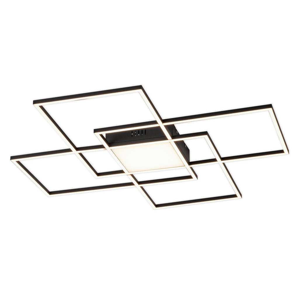 LED taklampe Q-ASMIN smart svart/hvit 80x80 cm detalj av lys