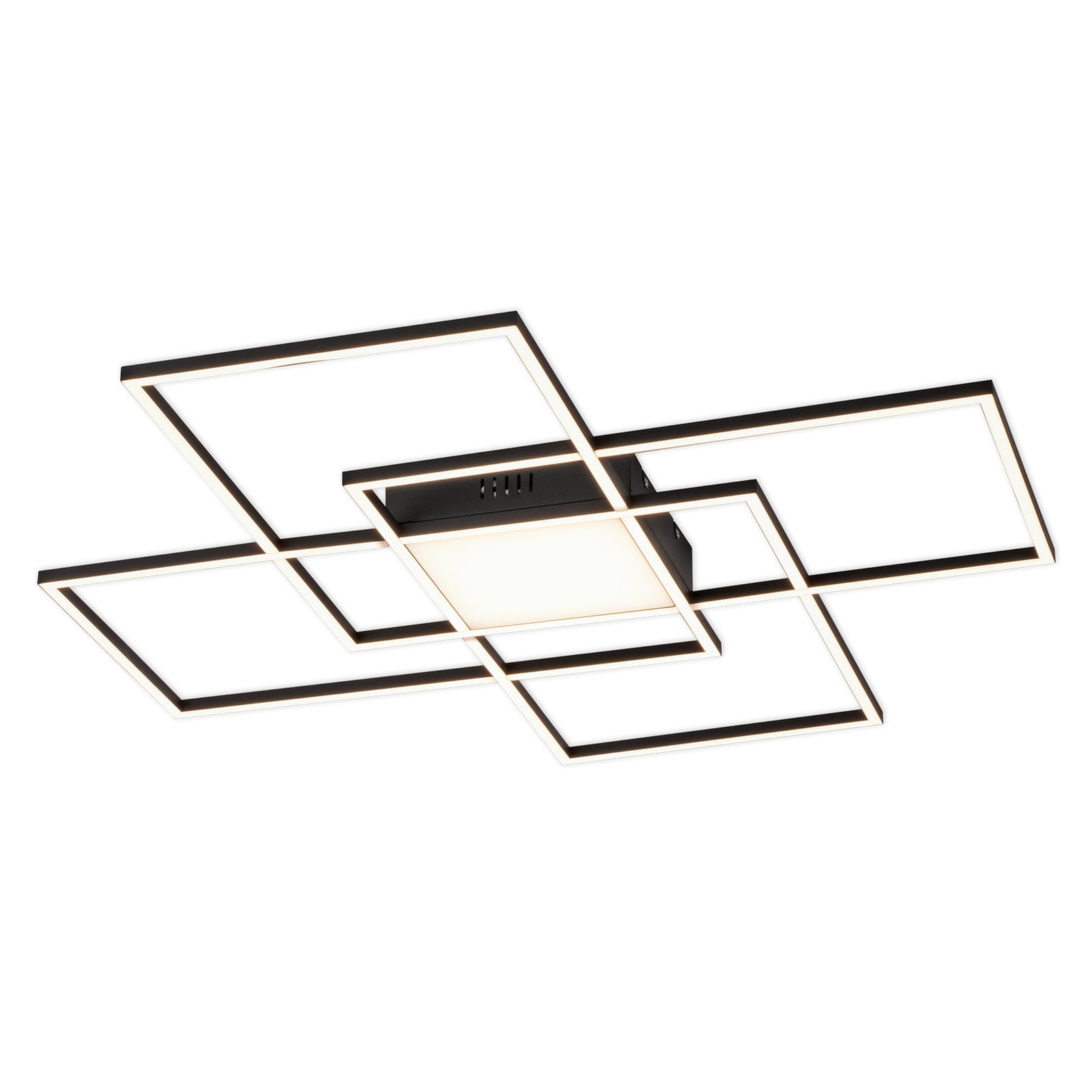 LED taklampe Q-ASMIN smart svart/hvit 80x80 cm detalj av lys