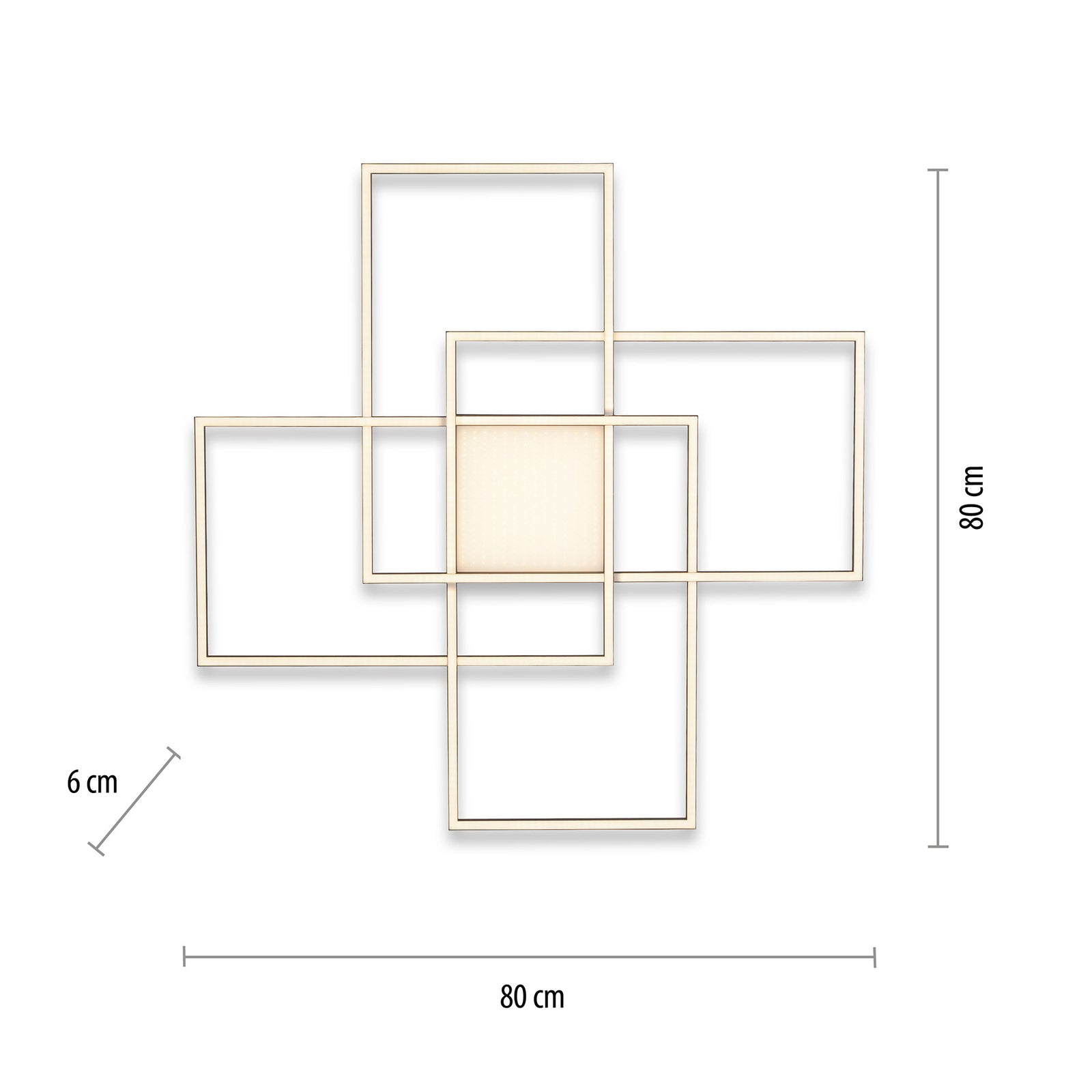 LED taklampe Q-ASMIN smart svart/hvit 80x80 cm montert i rom