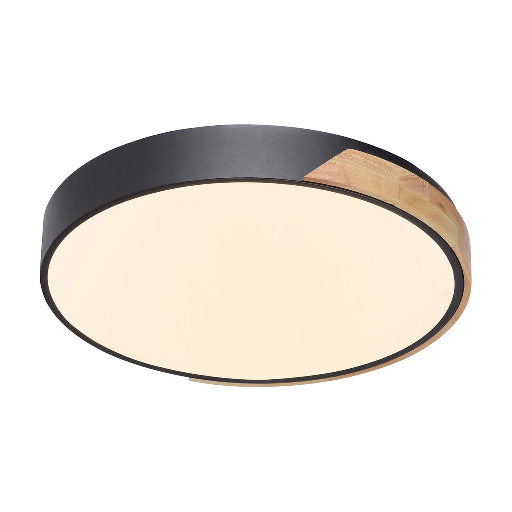 Detalj av LED taklampe Q-BILA dimbar svart eik