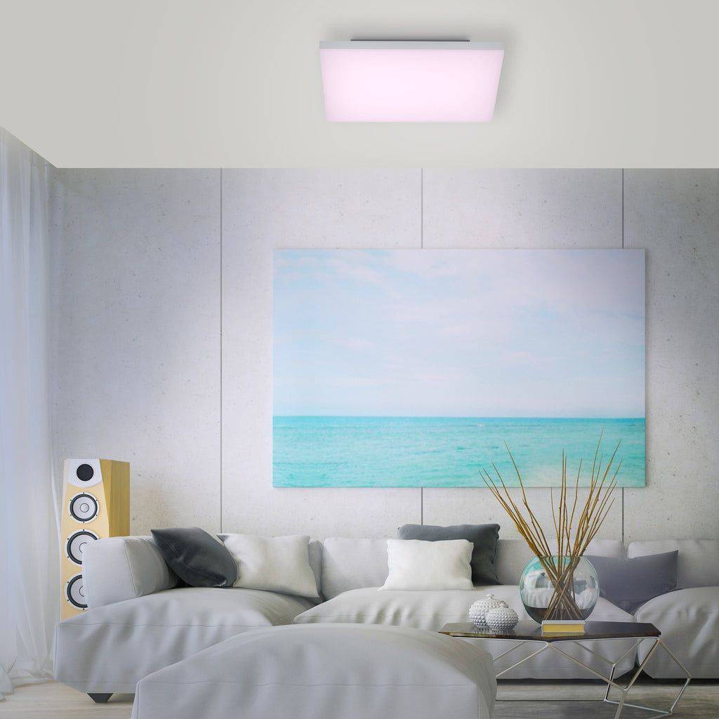 LED taklampe Q-FRAMELESS RGBW dimbar 45x45 cm 26W bakside