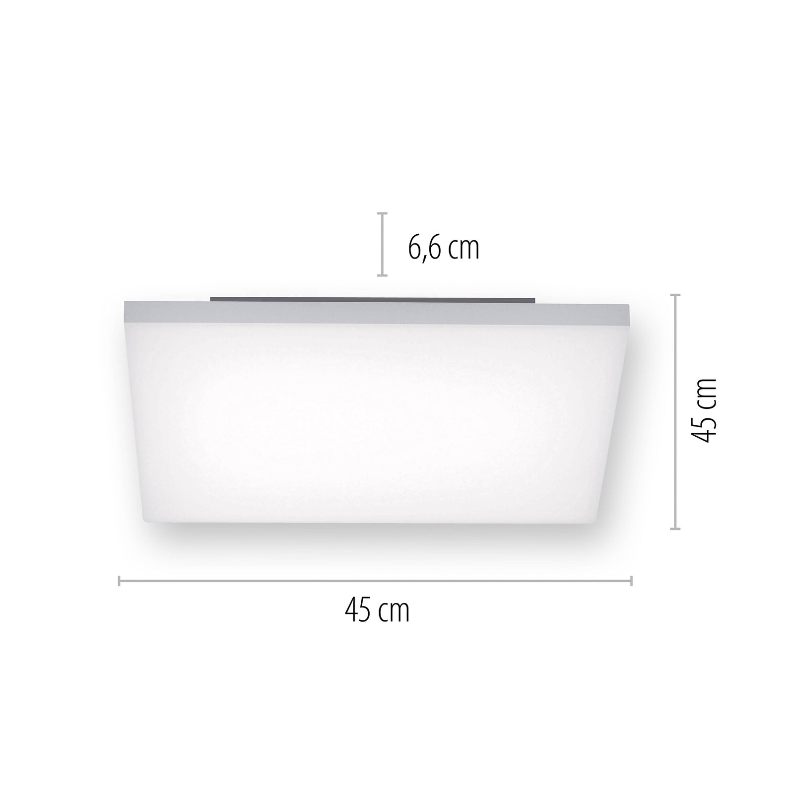 LED taklampe Q-FRAMELESS RGBW dimbar 45x45 cm 26W montert i tak