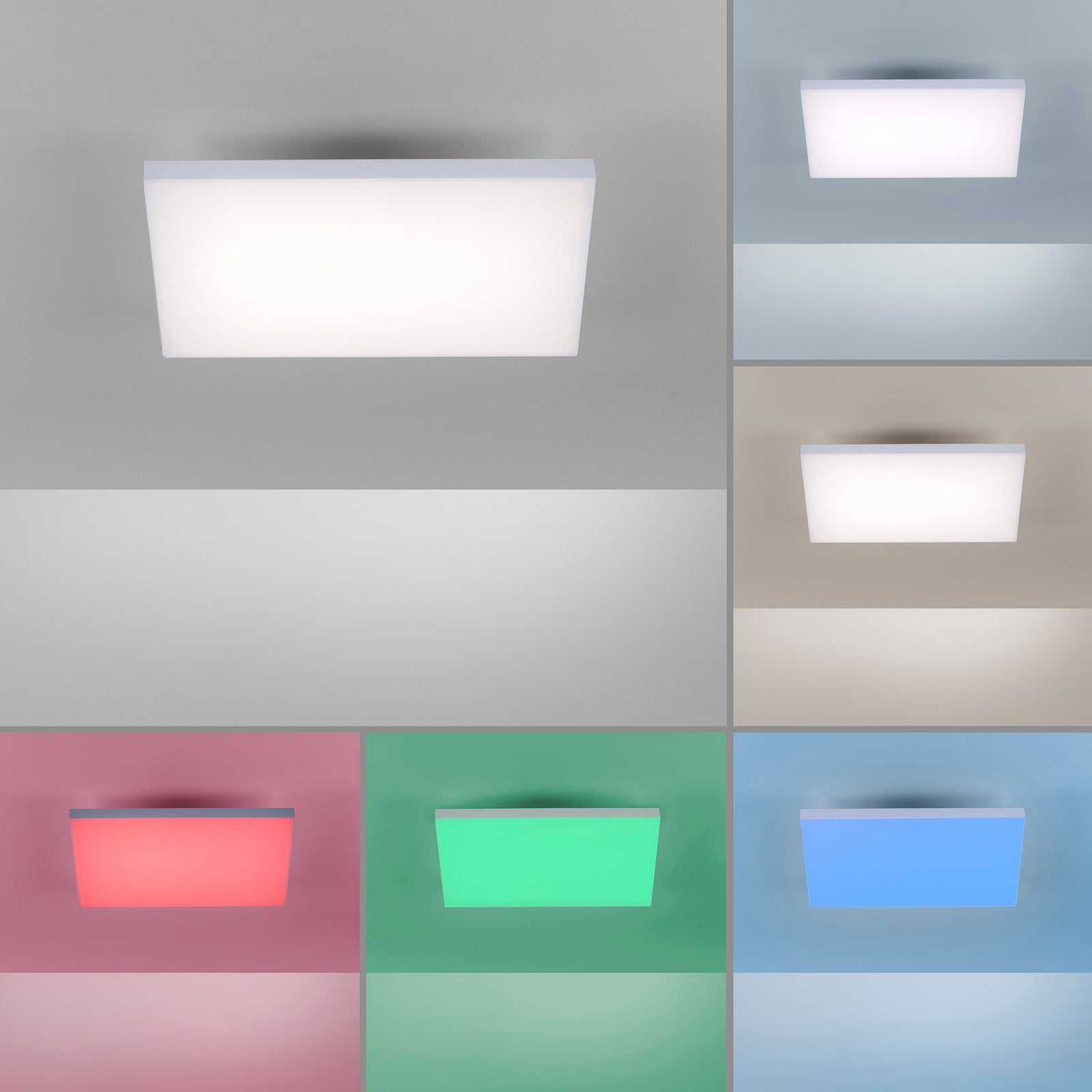 LED taklampe Q-FRAMELESS RGBW dimbar 45x45 cm 26W nærbilde av lysdiffusor