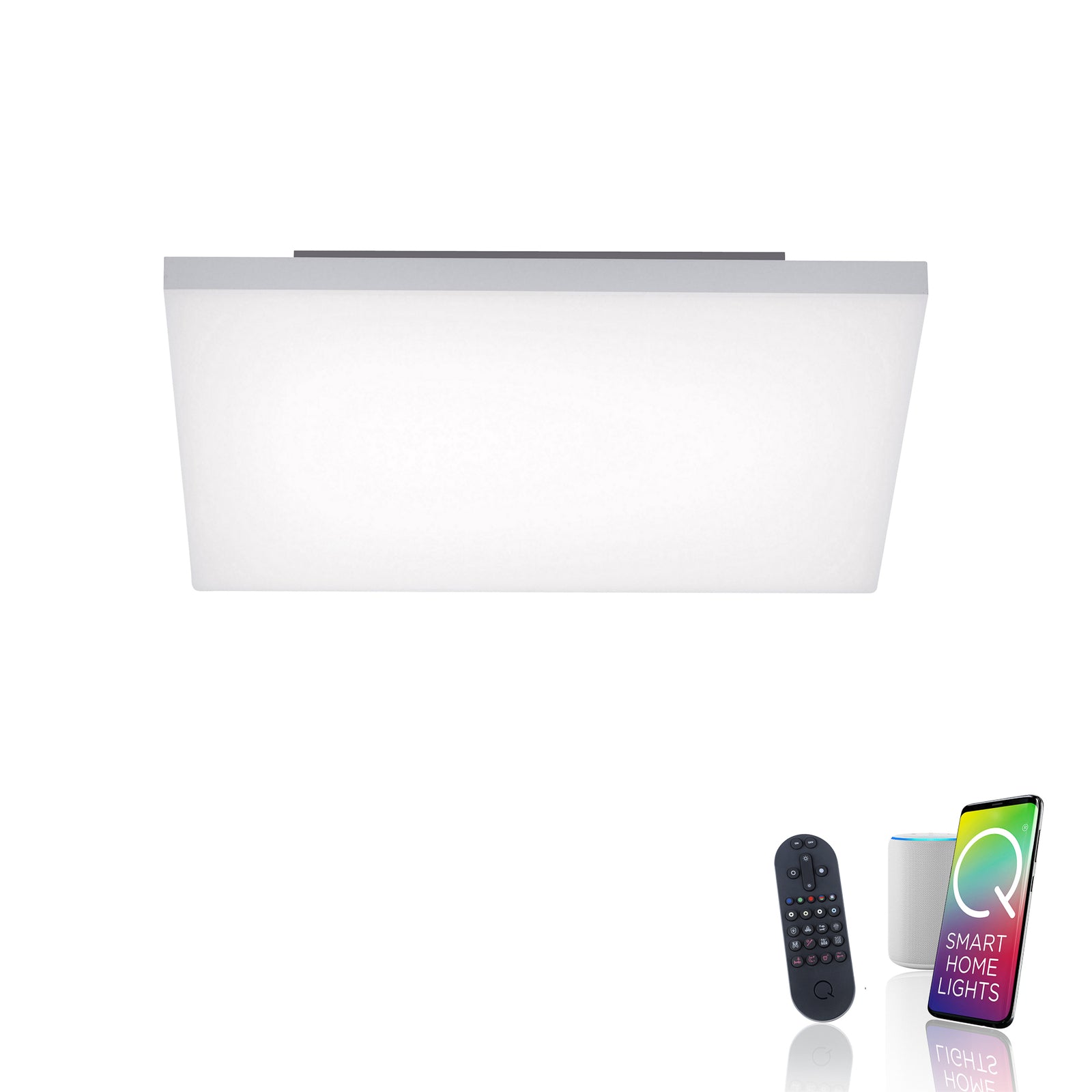 LED taklampe Q-FRAMELESS RGBW dimbar 45x45 cm 26W sideprofil