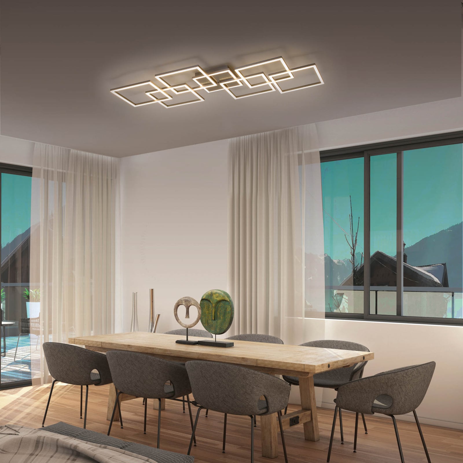 LED taklampe Q-INIGO dimbar CCT aluminium bakside
