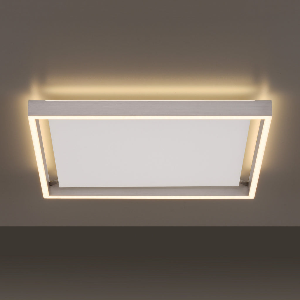 LED taklampe Q-KAAN dimbar Zigbee 45x45 cm sølv CCT bakside