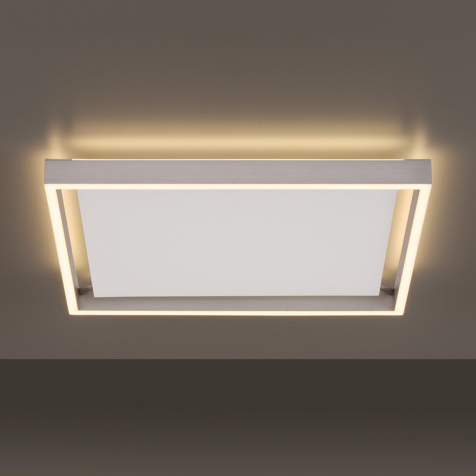 LED taklampe Q-KAAN dimbar Zigbee 45x45 cm sølv CCT bakside