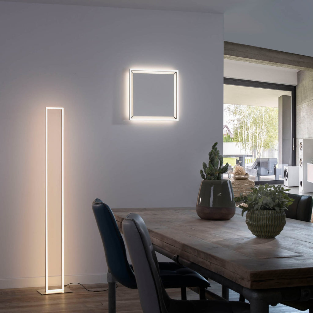 LED taklampe Q-KAAN dimbar Zigbee 45x45 cm sølv CCT detalj av ramme