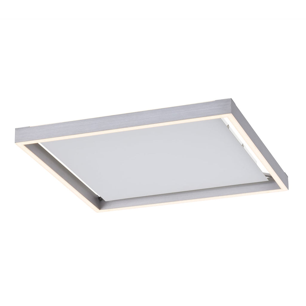 LED taklampe Q-KAAN dimbar Zigbee 45x45 cm sølv CCT fjernkontroll