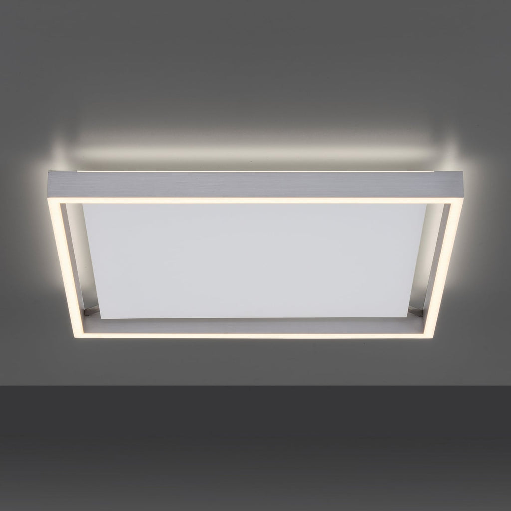 LED taklampe Q-KAAN dimbar Zigbee 45x45 cm sølv CCT forfra
