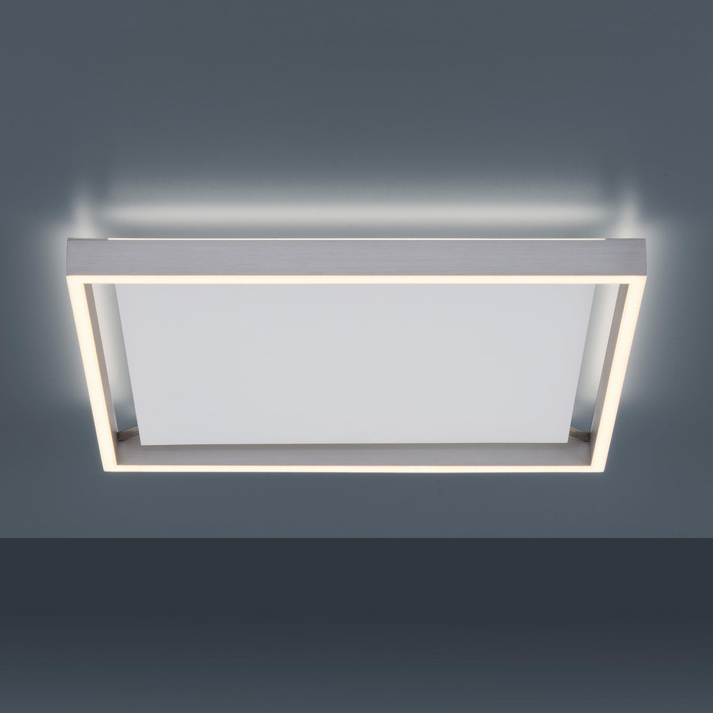 LED taklampe Q-KAAN dimbar Zigbee 45x45 cm sølv CCT montert i tak