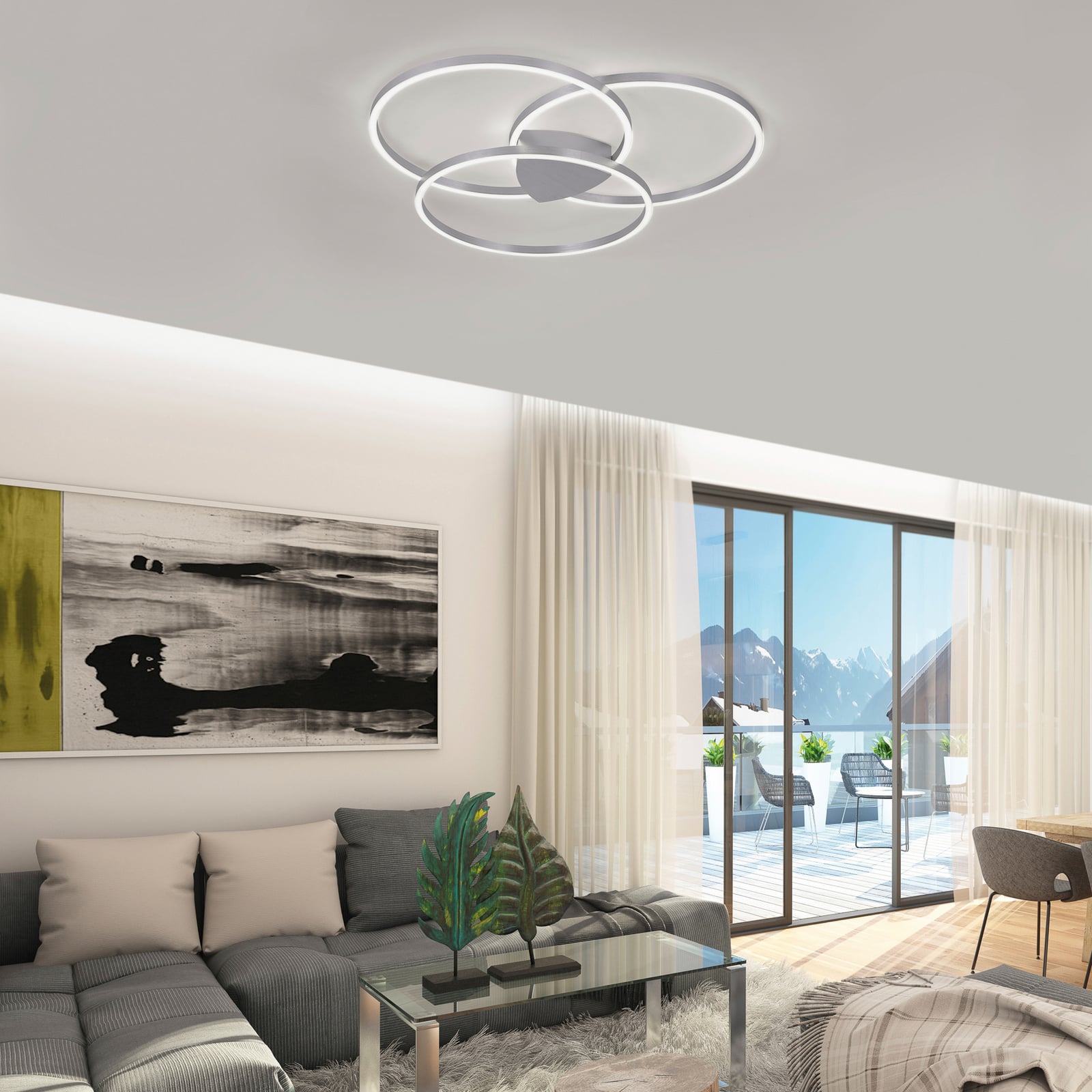 LED taklampe Q-KATE dimbar CCT Zigbee detalj av ringer