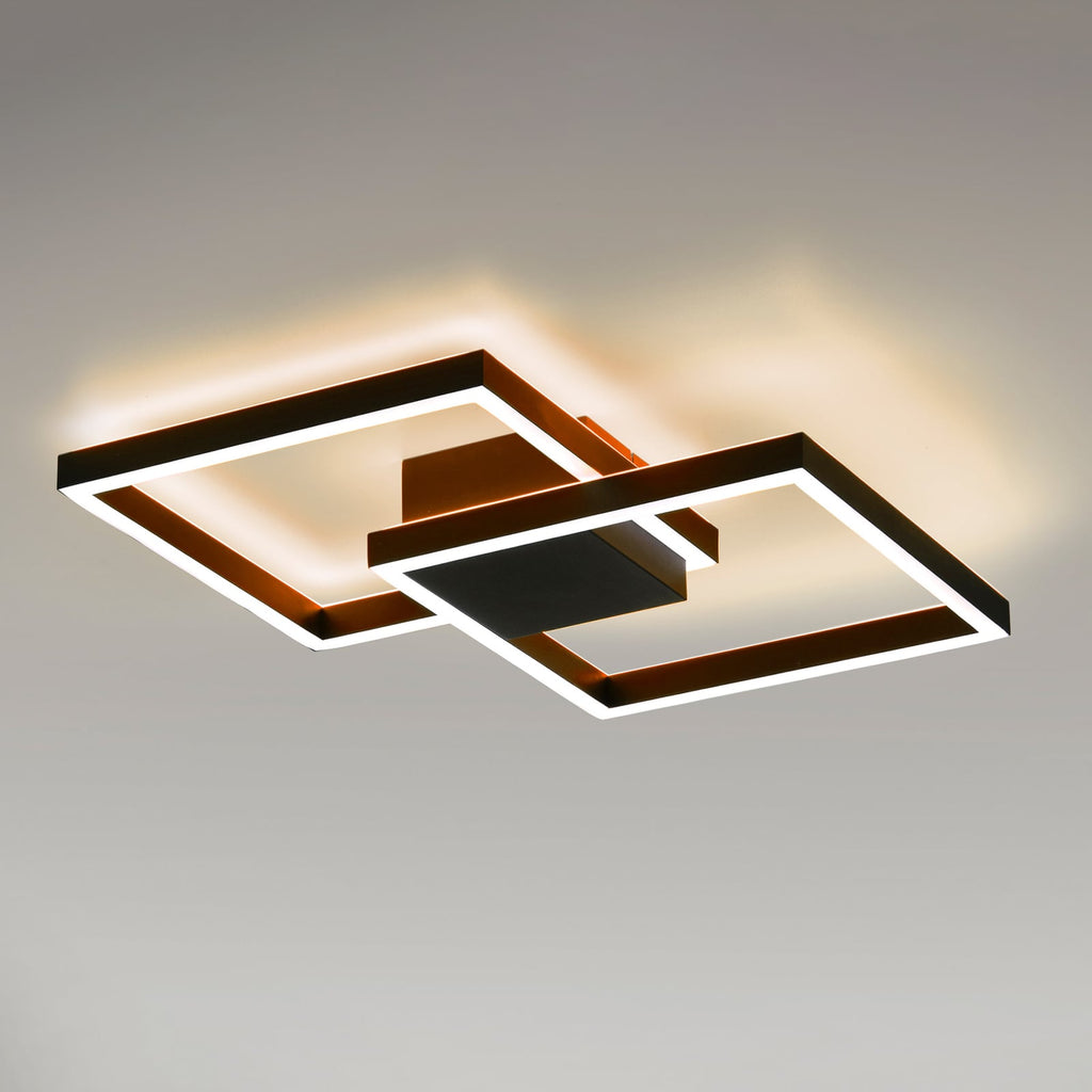LED taklampe Q-MARKO 2-lys dimbar CCT RGB 53,5 cm svart forfra