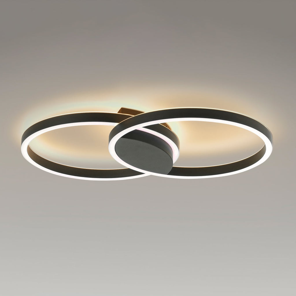 LED taklampe Q-MARKO 2-lys rund CCT RGB dimbar Zigbee forfra