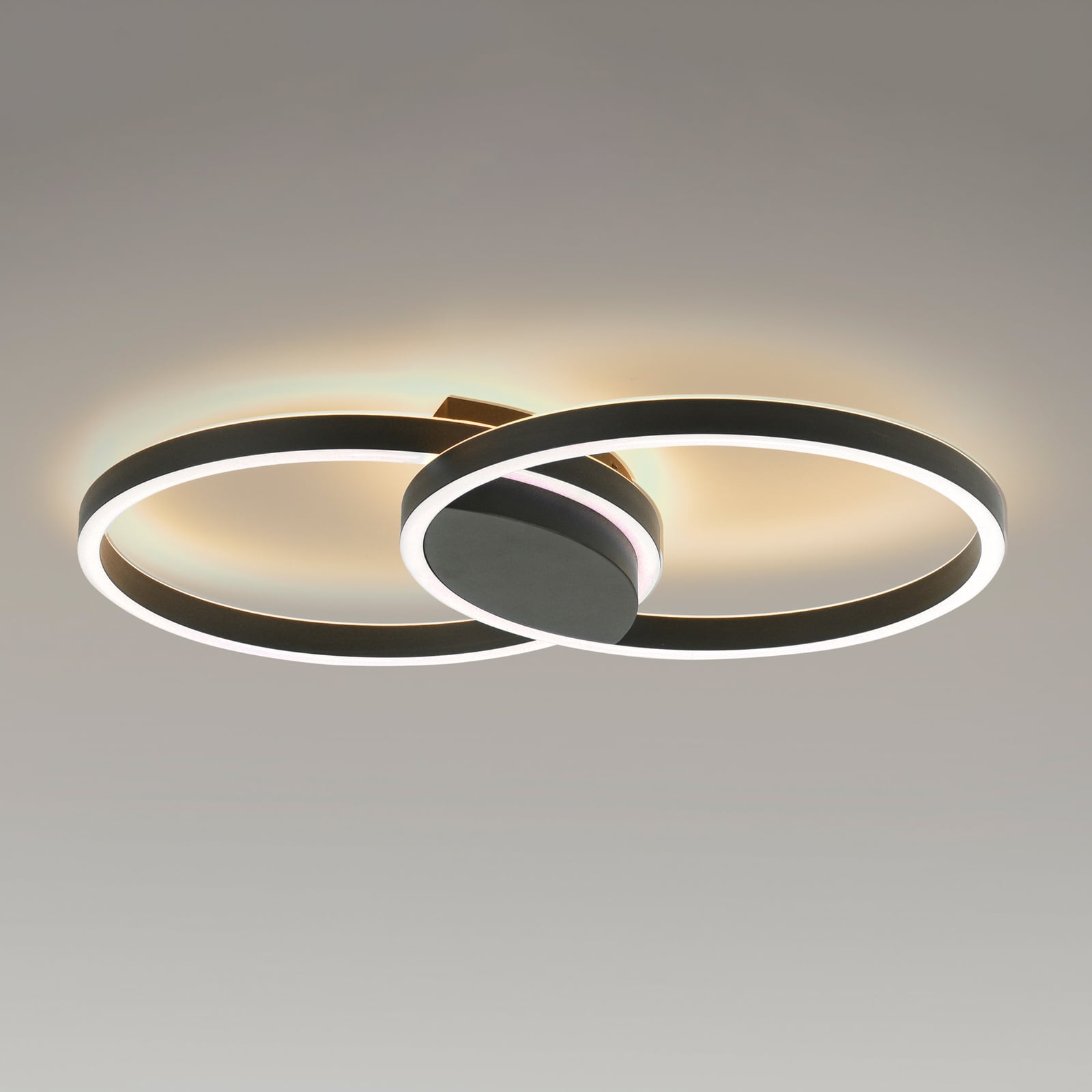 LED taklampe Q-MARKO 2-lys rund CCT RGB dimbar Zigbee forfra